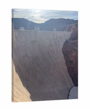 A breathtaking and stunning view showcasing a modern concrete dam amid the scenic landscape