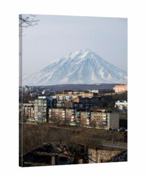 view of Petropavlovsk-Kamchatsky city in spring