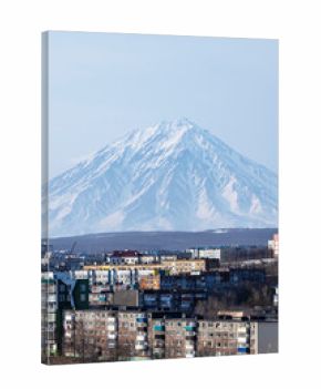 Petropavlovsk-Kamchatsky city with Koryaksky sopka