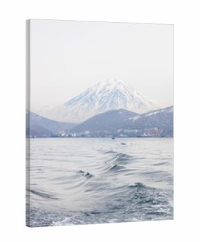 view of Koryakskaya sopka and city from Avacha bay