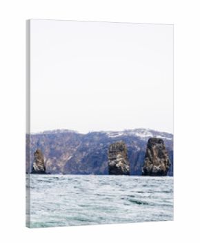 view of Three Brothers rocks in Avacha bay
