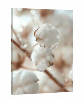 Water droplet on cotton flower nature fragility freshness.