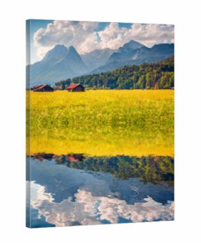 Sunny summer view of Garmisch-Partenkirchen mountain ski resort