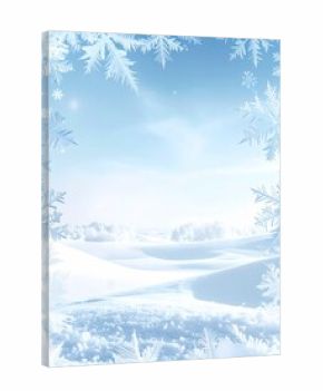 Winter Wonderland A Serene Landscape with Delicate Snowflakes and a Bright Sky, Festive and Magical