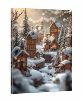 端正な木目の質感と白銀のトーンが調和し年末の販促やカードに扱いやすい落ち着いた冬のデコレーション風景. 生成AI