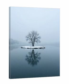 lonely tree in the fog