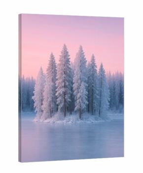 Serene winter forest landscape wallpaper.