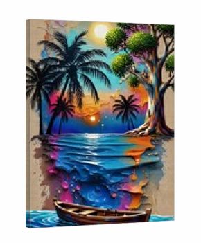 Tropical island with palm trees I Wall Decor 