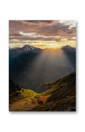 Glacier National Park Sunset on trailhead in Montana