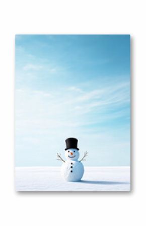 snowman in winter landscape