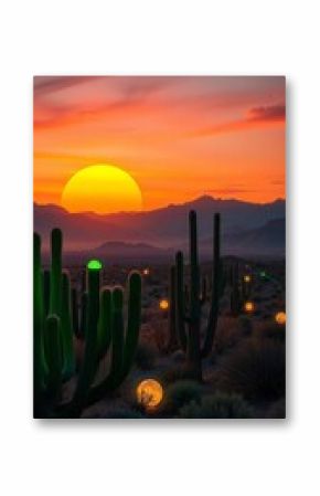 cactus at sunset