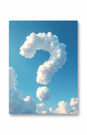 Against the azure backdrop a fluffy cloud assumes distinct form of a question mark question mark answer ask question mark information faq problem icon question mark symbol help