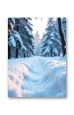 Winter snow carpet covering the ground in a thick layer, creating a serene and peaceful atmosphere,  serene,  background