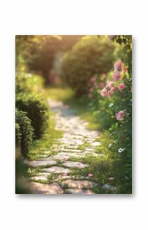 Flowers garden nature path.