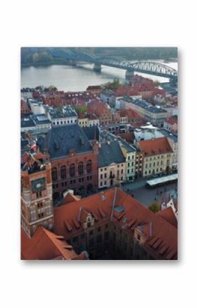 Toruń stare miasto, z lotu ptaka, Polska