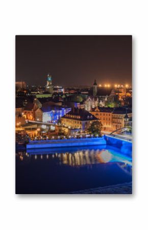 Miasto Opole nocą 