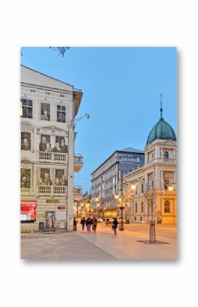 Łódź, Poland - Piotrkowska street.