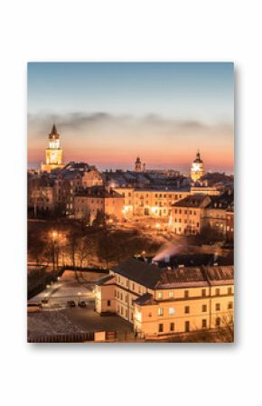 Panorama of old town in City of Lublin, Poland