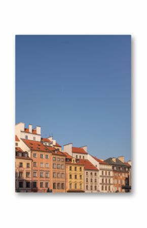 The old market square, or Rynek Starego Miasta in Polish, in the middle of Warsaw Old Town or Stare Miasto early in the morning.