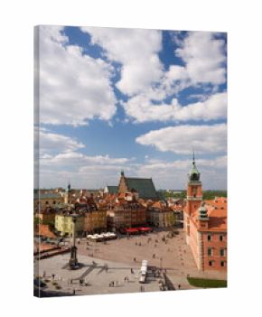 Elevated view over the Royal Castle and Castle Square (Plac Zamkowy), Old Town (Stare Miasto), UNESCO World Heritage Site, Warsaw, Poland, Europe