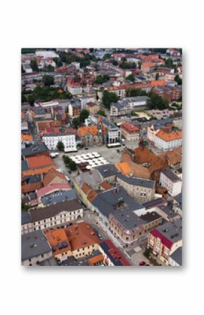 Tarnowskie Góry. Widok na rynek i stare miasto z drona.