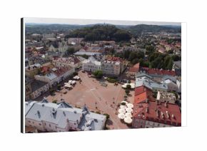 Sanok latem z lotu ptaka/Samok town aerial view in summer, Subcarpathia Province, Poland