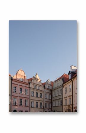 Street in Stare Miasto, Poland's capital Warshaw Old Town during sunrise.