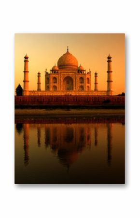 taj mahal in india during a beautiful sunset