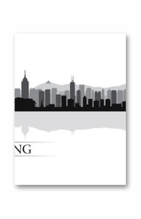 Hong Kong city skyline silhouette background