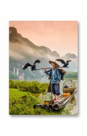 Cormorant FIsherman in Guilin, China on the Li River.
