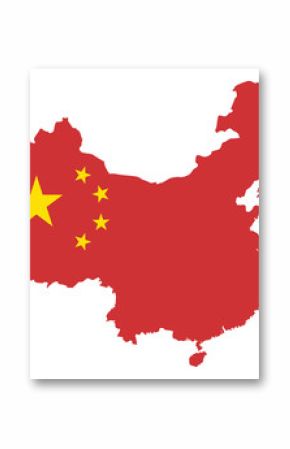 Peoples Republic of China Flag in Map Vector Illustration