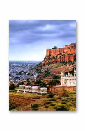 Mehrangharh Fort and Jaswant Thada mausoleum in Jodhpur, Rajasthan, India