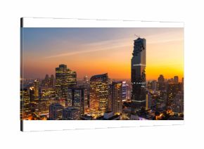 Panorama Cityscape view of Bangkok modern skyscraper building in business downtown at Bangkok in Thailand. 