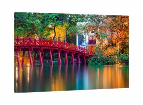 iconic red bridge in Hanoi, Vietnam