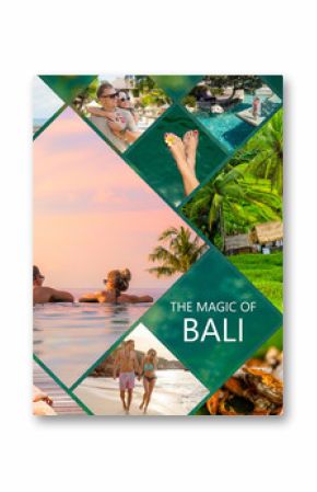 Collage of photos from beautiful Bali island in Indonesia