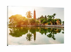Tran Quoc pagoda in the morning, the oldest temple in Hanoi, Vietnam.