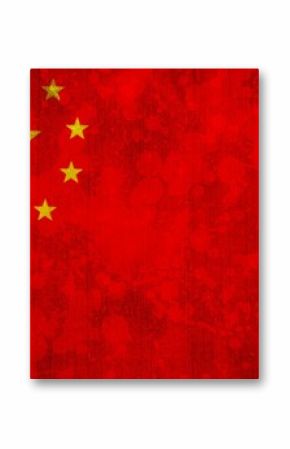 National flag of China is filling view in illustration with textured red field and golden stars