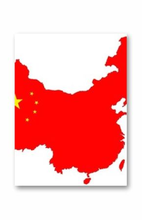 isolated red map of china