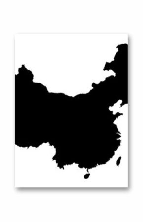 detailed b/w map of china