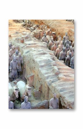 terracotta army in formation in xian, china