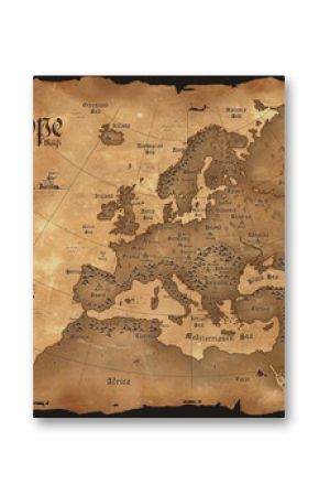 Vintage Europe map  horizontal