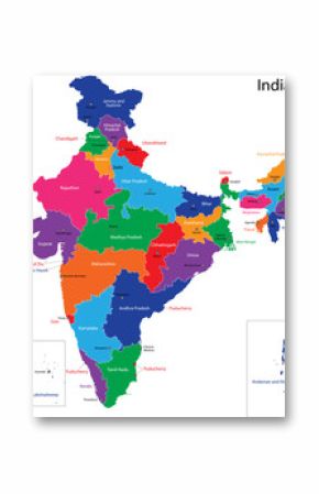 Map of the Republic of India with states