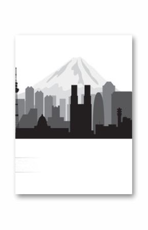 Tokyo city skyline silhouette