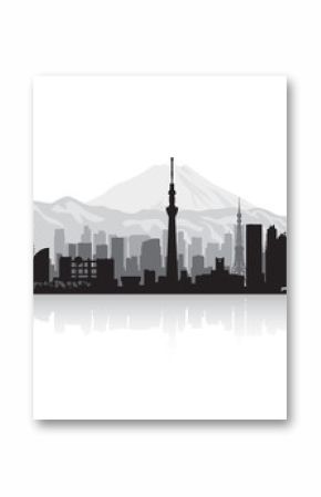Tokyo Japan city skyline silhouette