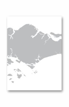 grey map of Singapore