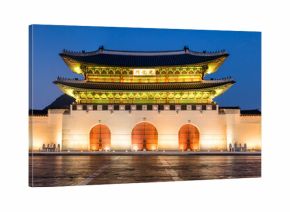 Gyeongbokgung Palast in Seoul Korea als Panorama bei Nacht