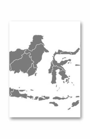 Indonesia provinces Map grey