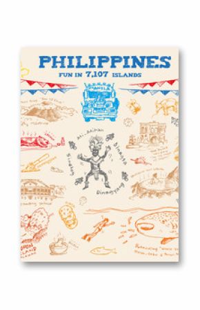 Philippine doodle sketch concept collection 2. Editable Clip Art Vector eps10  