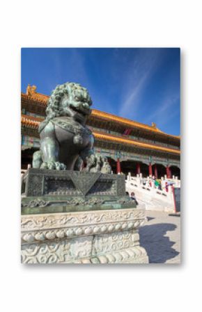 Chinese guardian lion, Forbidden City, Beijing, China