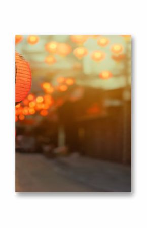 Lampiony chińskiego nowego roku w chińskim mieście